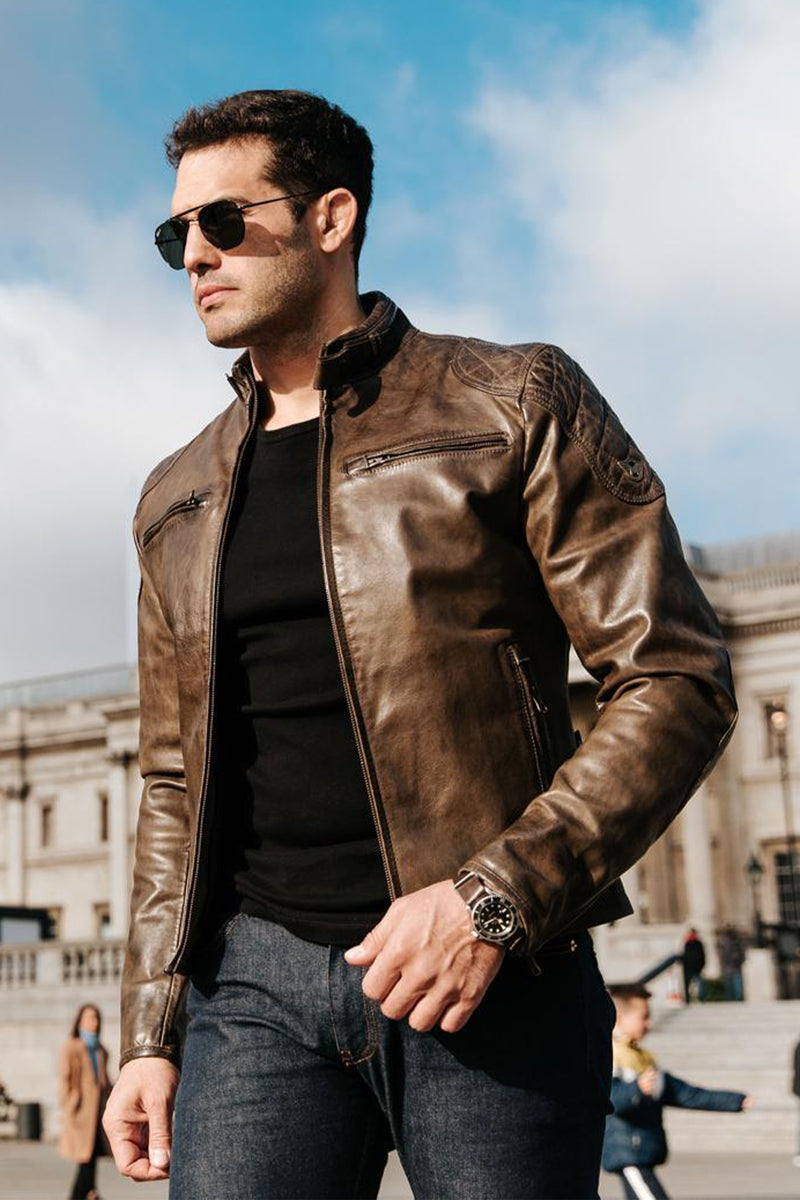 OSBORNE QUILTED BLOUSON Antique Brown– Matchless London