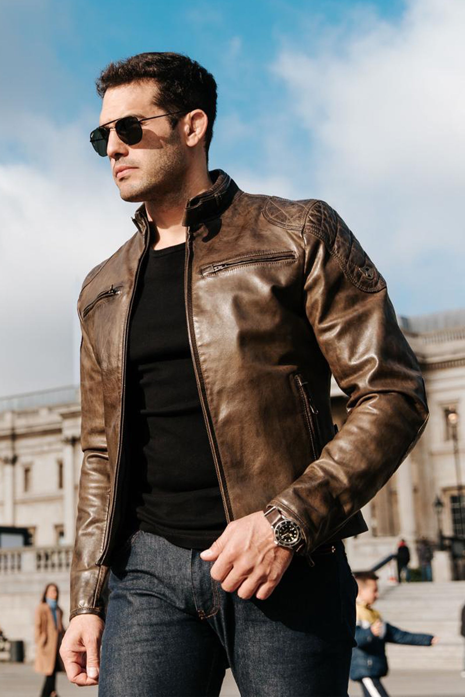 OSBORNE QUILTED BLOUSON Antique Brown– Matchless London